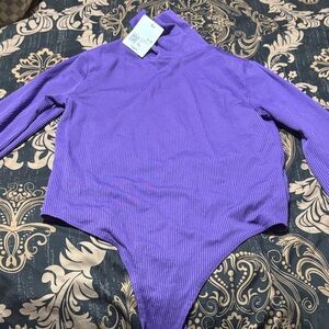 Forever 21 Purple Ribbed Bodysuit